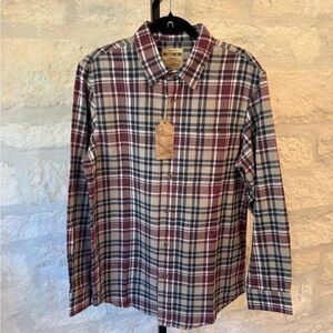 Men's Plaid Shirt - Red, Blue, and White